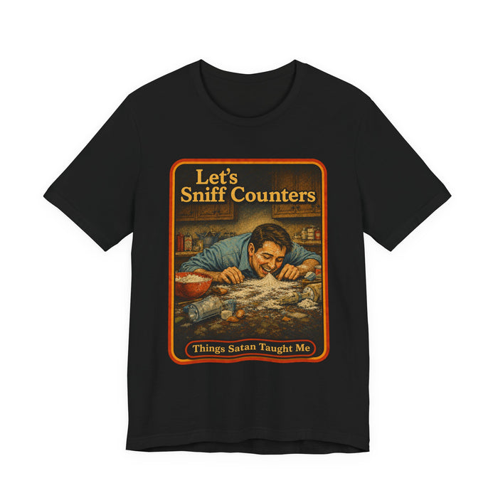 Let's Sniff Counters Unisex Tee in black