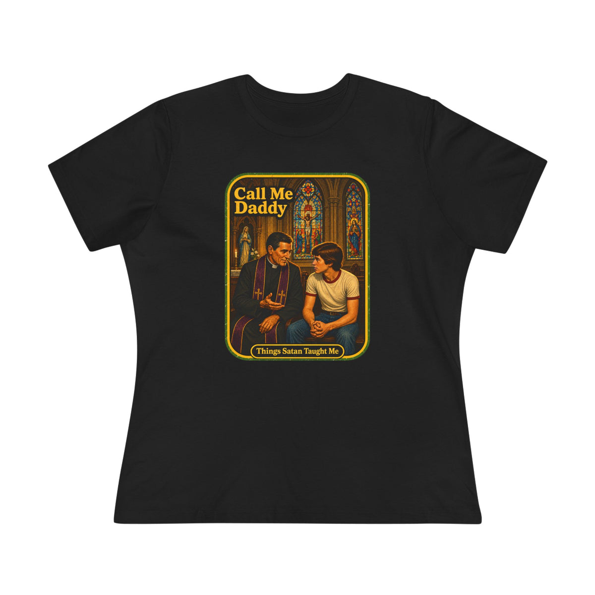 Call Me Daddy Women's Tee in Black, front