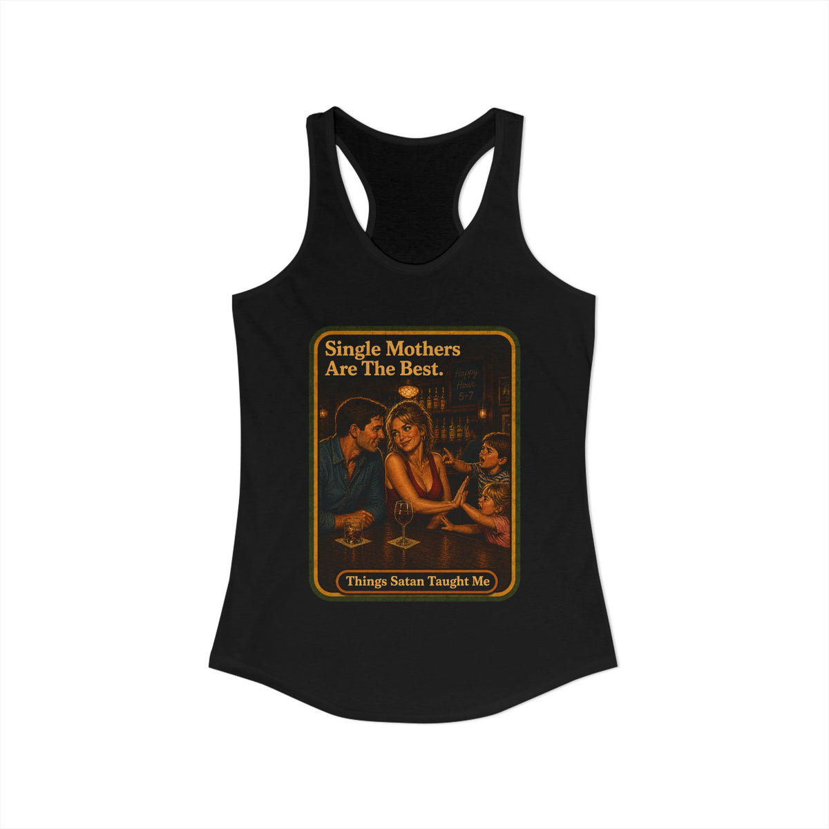 Single Mothers Are The Best Racerback Tank in Black, view 2