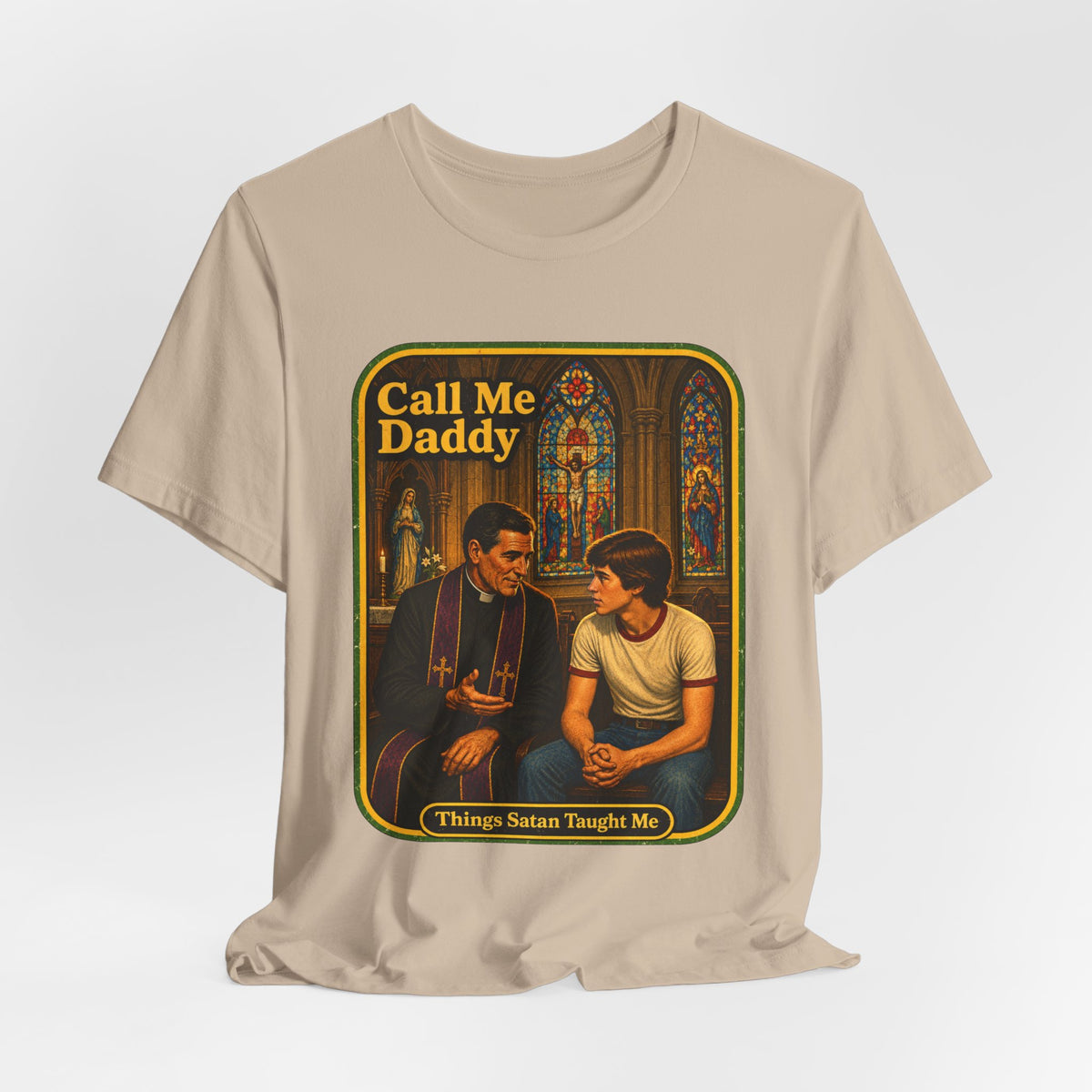 Call Me Daddy Unisex Tee in Tan, view 4