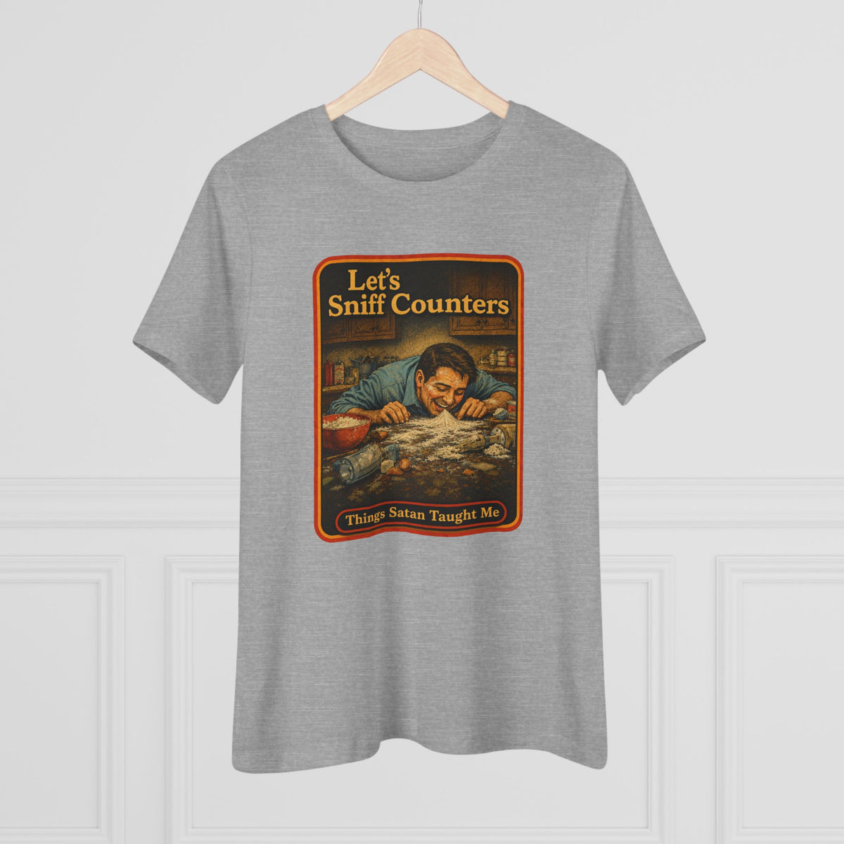 Let's Sniff Counters Women's Tee in Athletic Heather, view 4