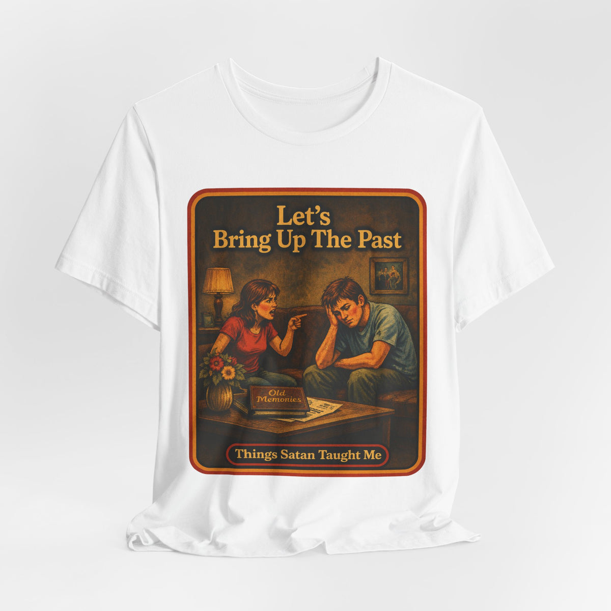 Let's Bring Up The Past Unisex Tee in White, view 4