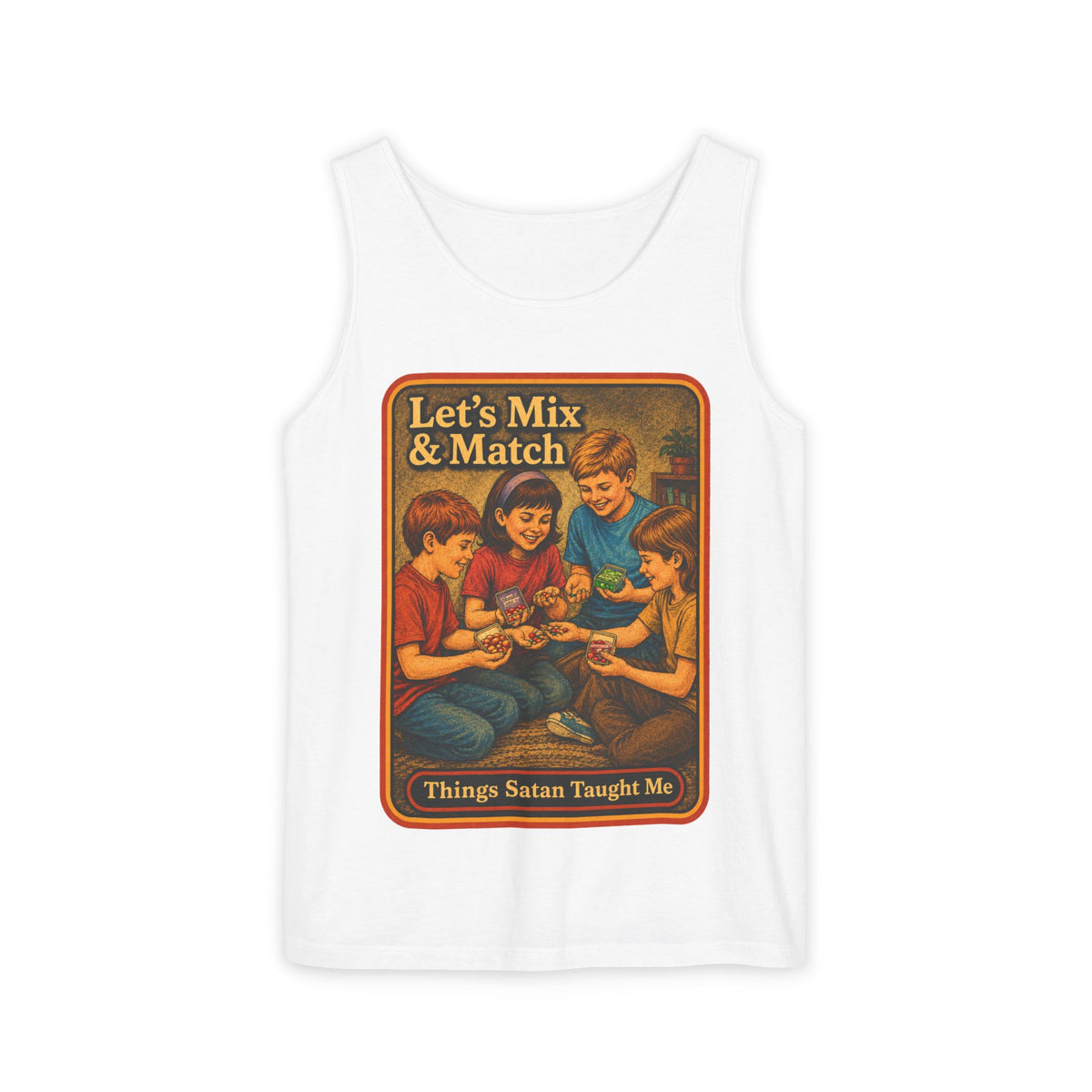 Let's Mix And Match Wife Beater in White, front