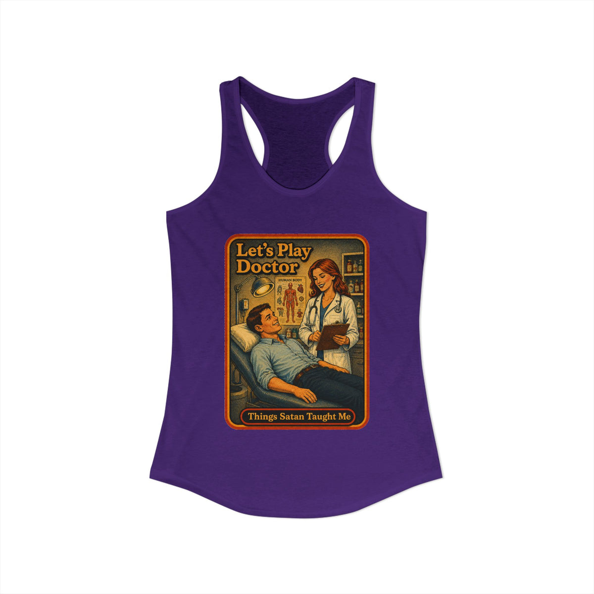 Let's Play Doctor Racerback Tank in Purple Rush, view 2