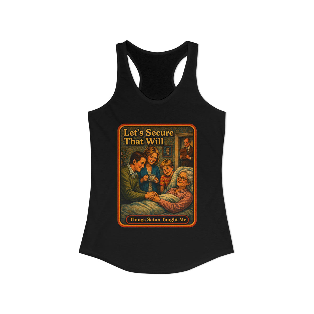 Let's Secure That Will Racerback Tank in Black, view 2