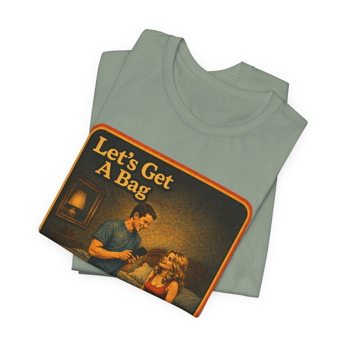 Let's Get A Bag Unisex Tee in Sage, view 3