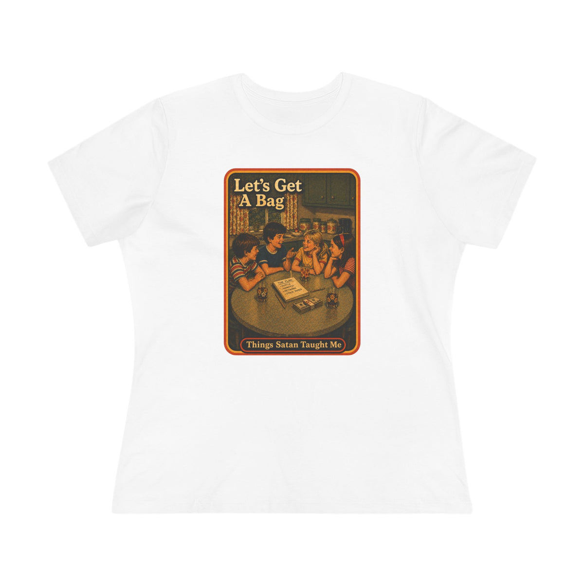Let's Get Another Bag Women's Tee in White, front