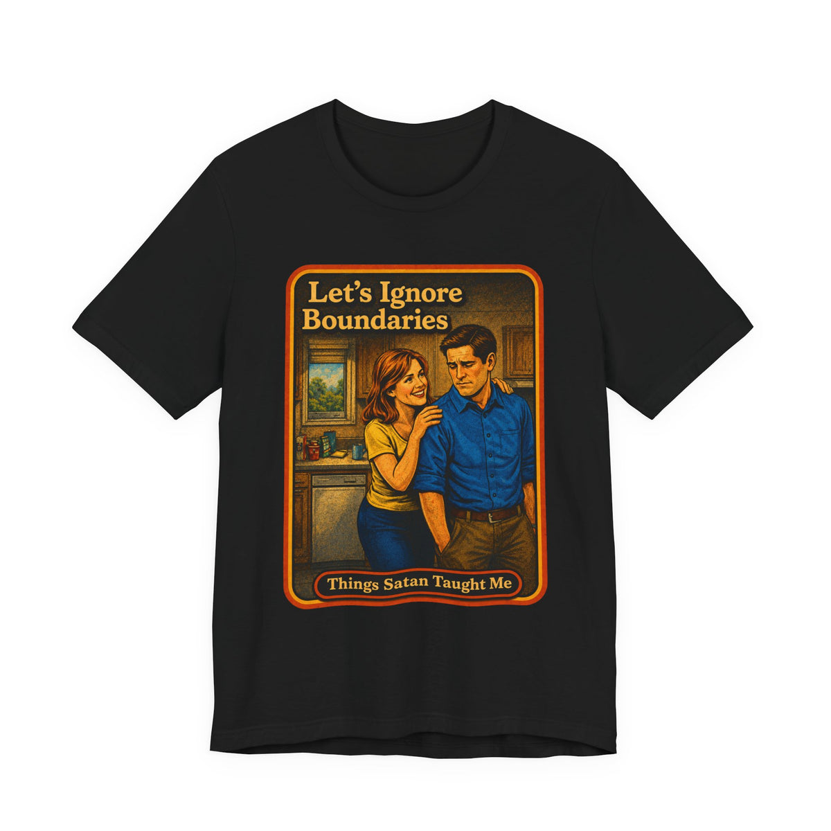 Let's Ignore Boundaries Unisex Tee in Black, front