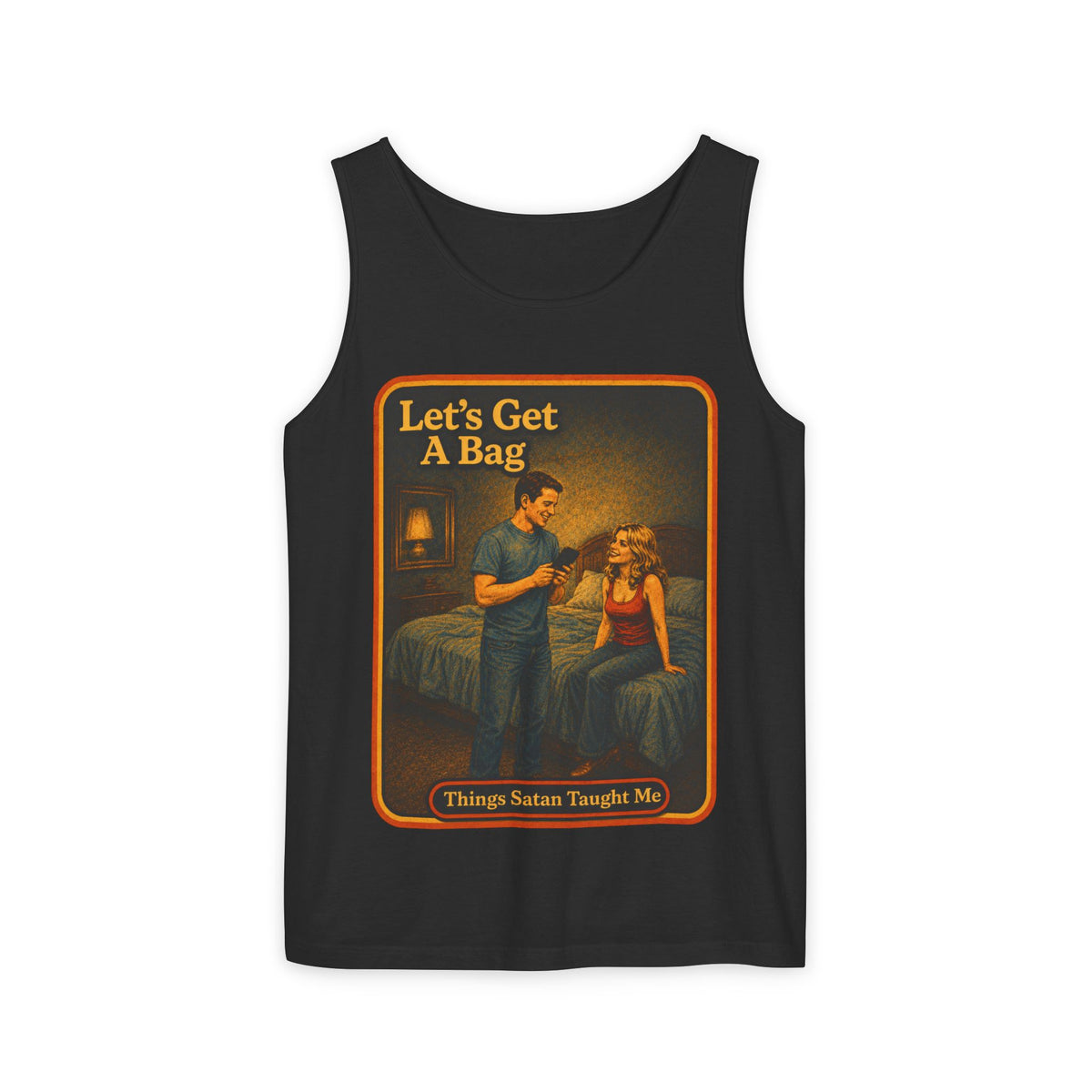 Let's Get A Bag Wife Beater in Black, front