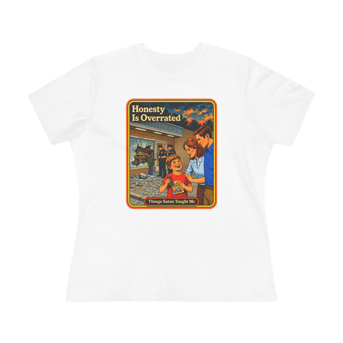 Honesty Is Overrated Women's Tee in White, front