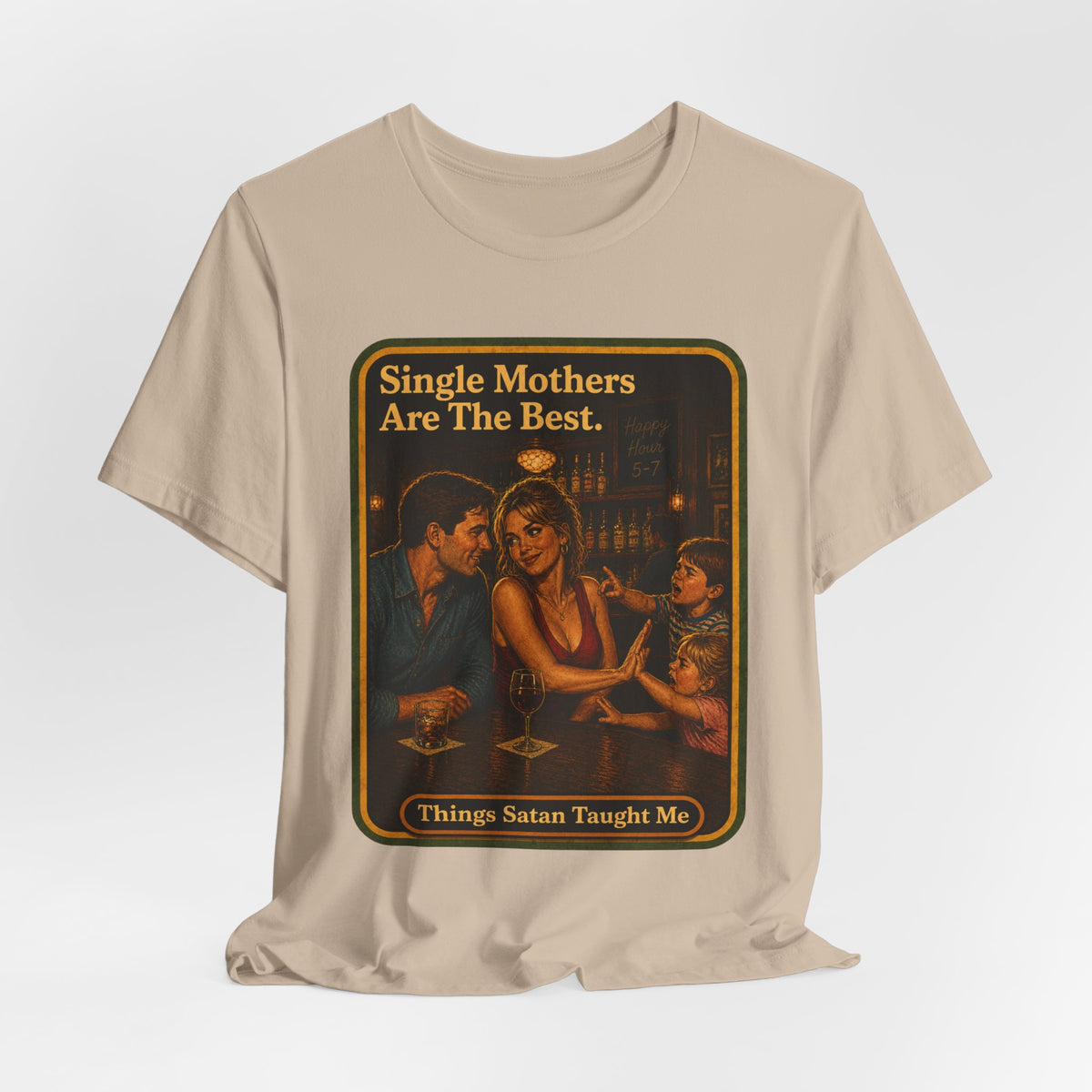 Single Mothers Are The Best Unisex Tee in Tan, view 4