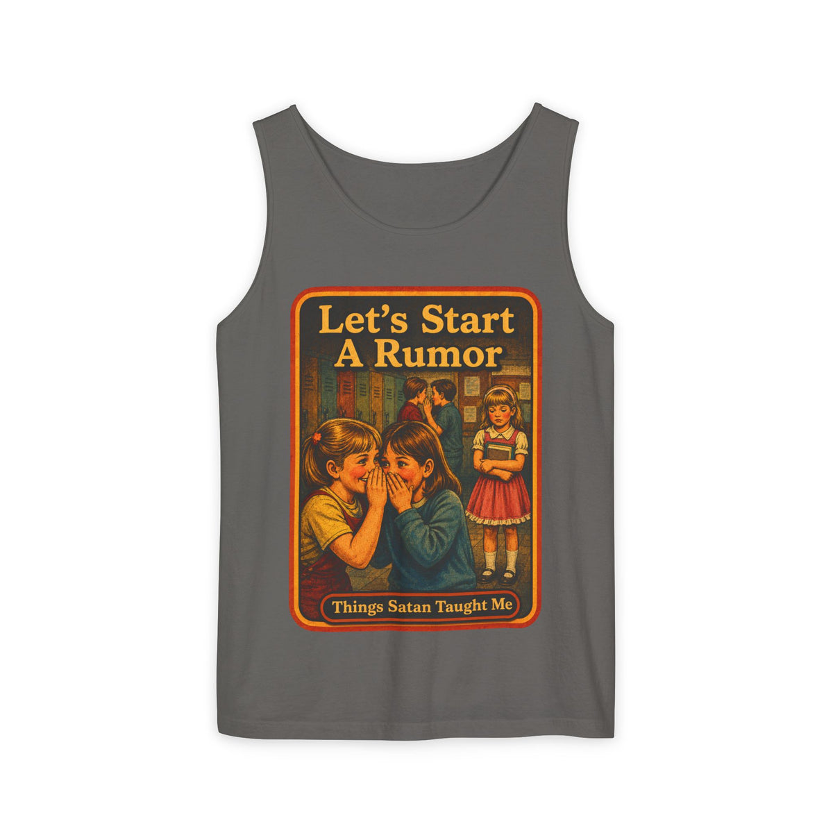 Let's Start A Rumor Wife Beater in Pepper, front