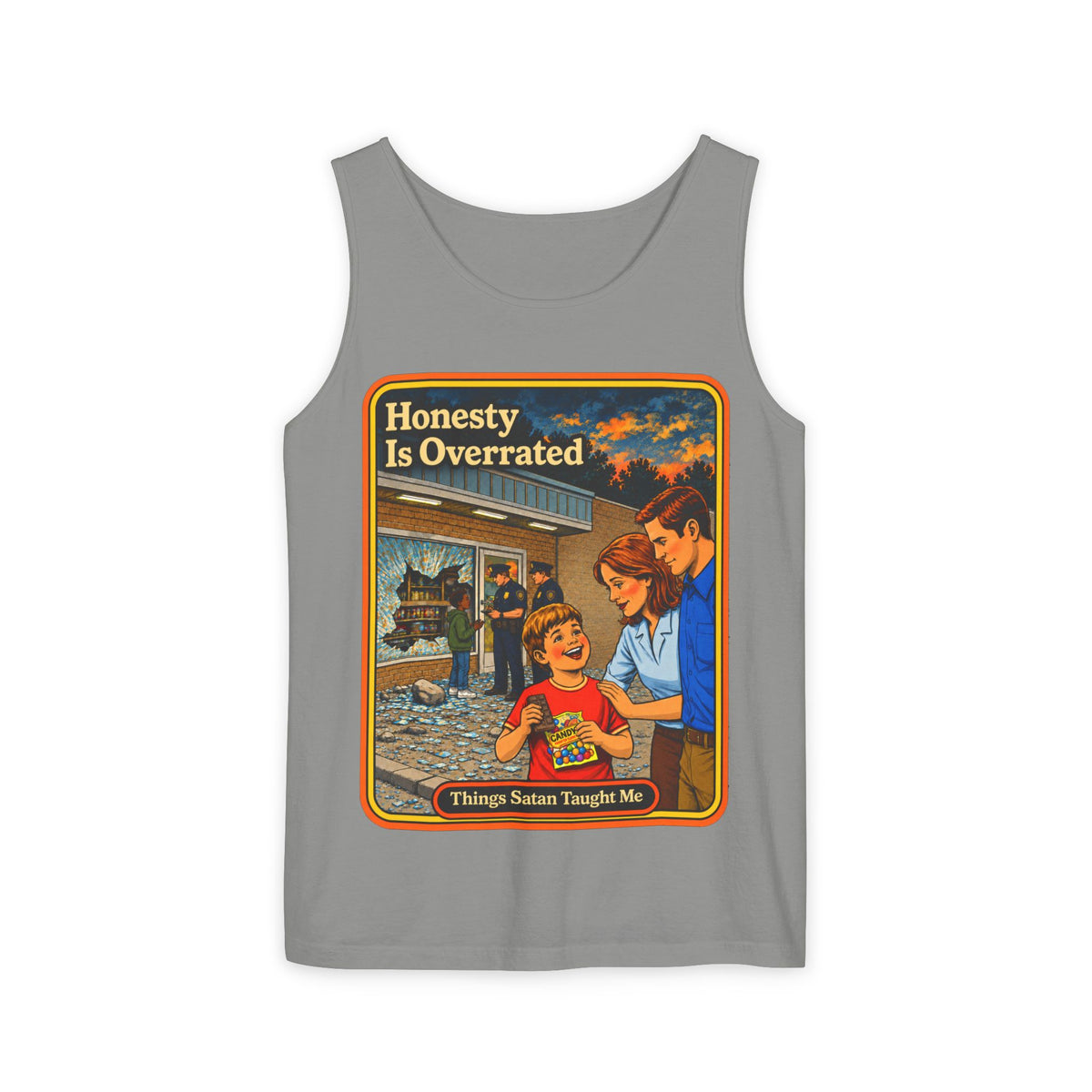 Honesty Is Overrated Wife Beater in Granite, front