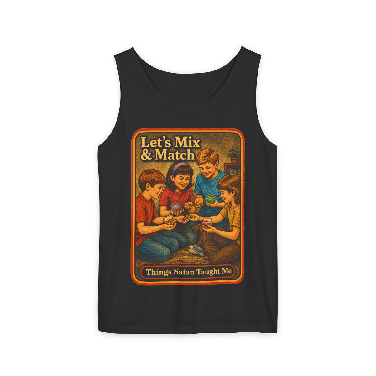 Let's Mix And Match Wife Beater in Black, front