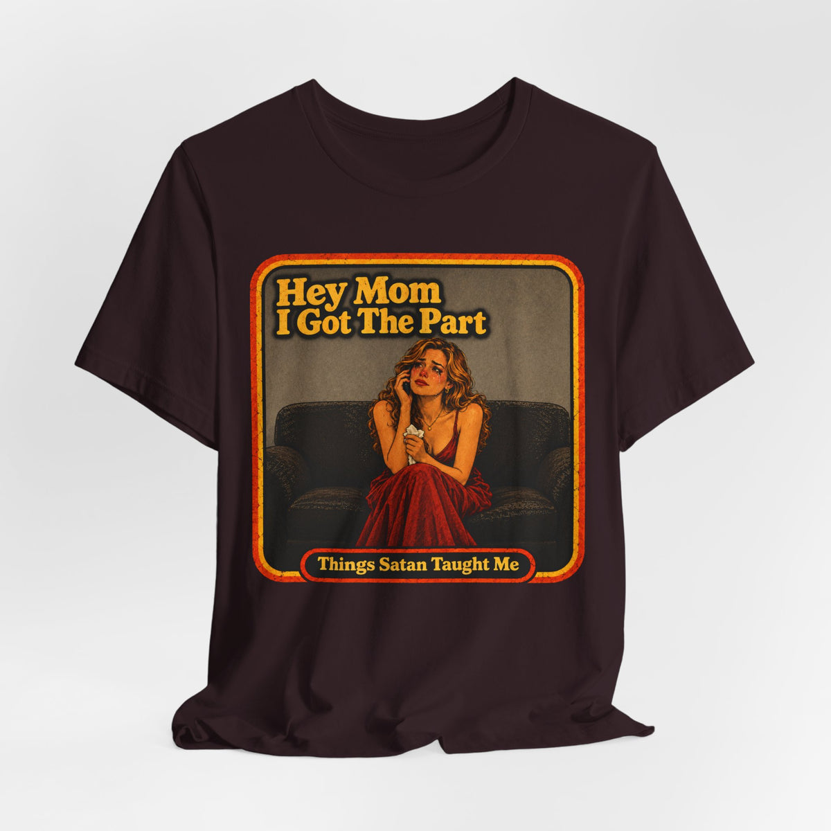 Hey Mom, I Got The Part Unisex Tee in Oxblood Black, view 4