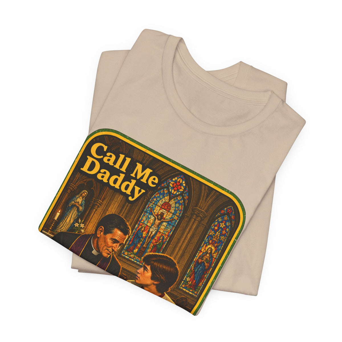Call Me Daddy Unisex Tee in Tan, view 3