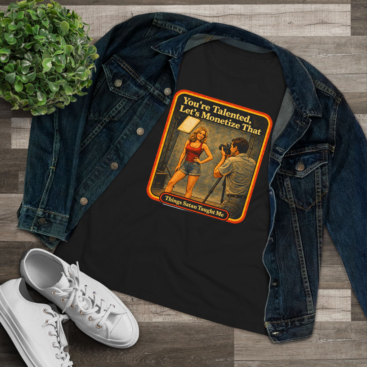 You're Talented, Let's Monetize That Women's Tee in Black, view 3
