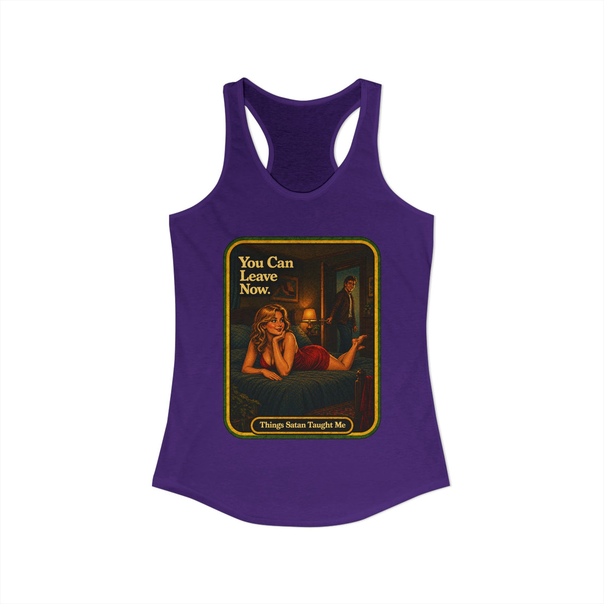 You Can Leave Now Racerback Tank in Purple Rush, view 2