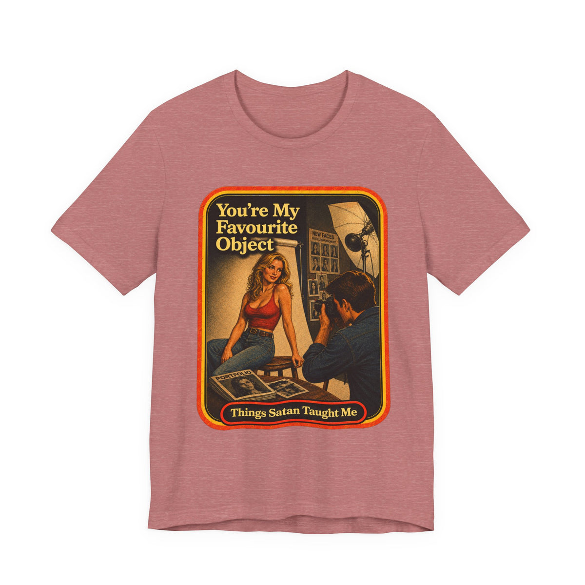 You're My Favourite Object Unisex Tee in Heather Mauve, front