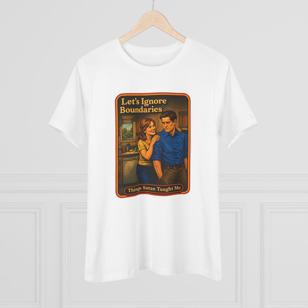 Let's Ignore Boundaries Women's Tee in White, view 4