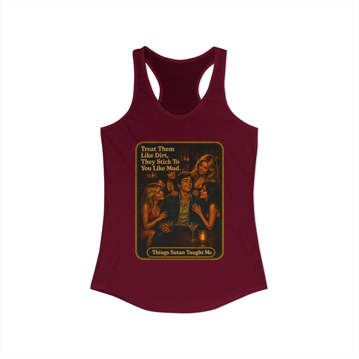 Treat Them Like Dirt Racerback Tank in Cardinal Red, view 2