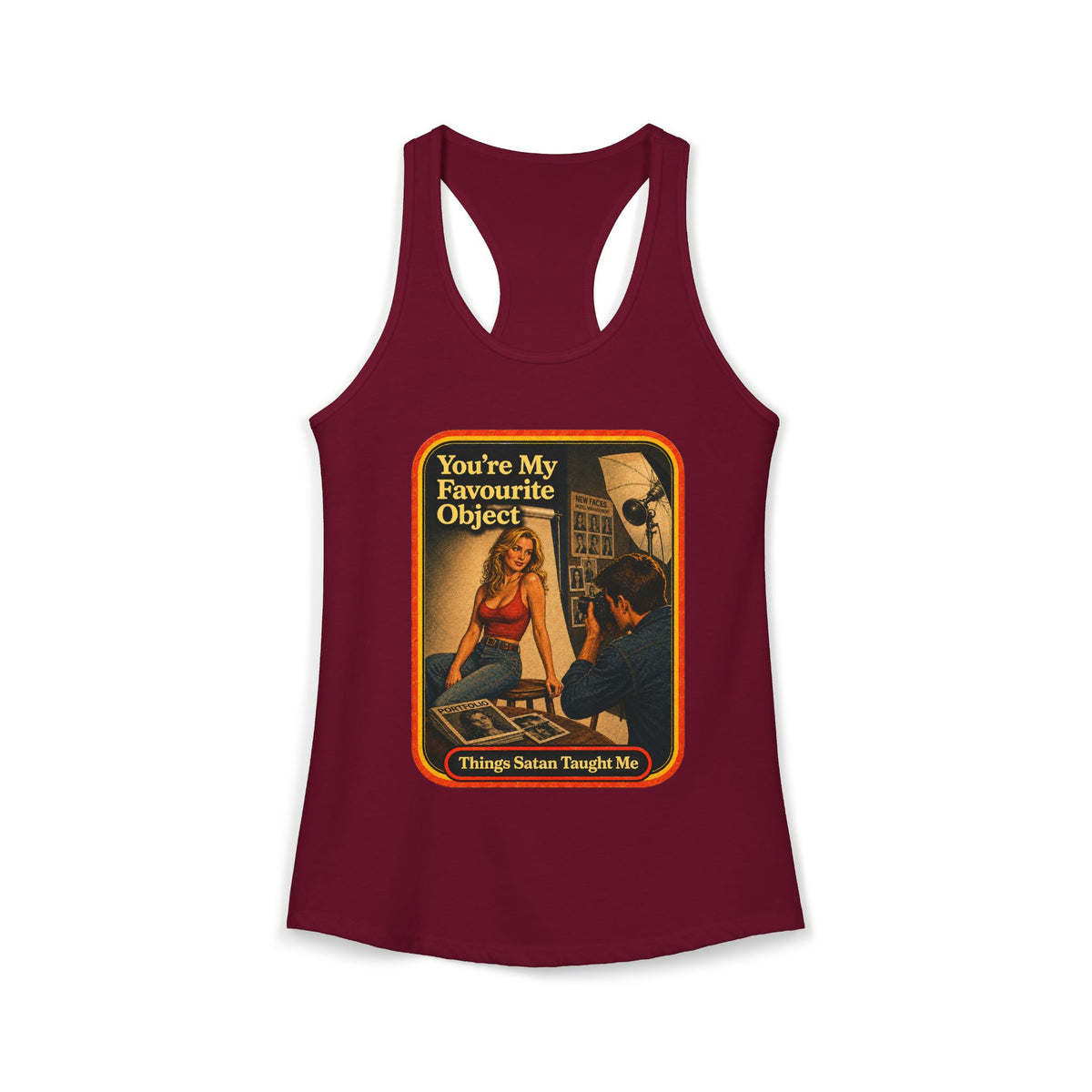 You're My Favourite Object Racerback Tank in Cardinal Red, front