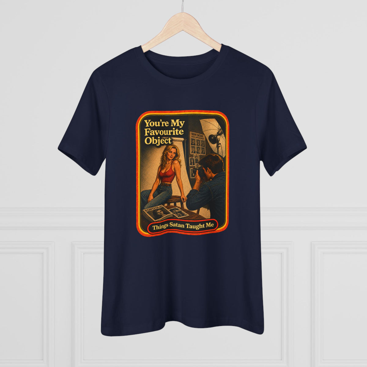 You're My Favourite Object Women's Tee in Navy, view 4