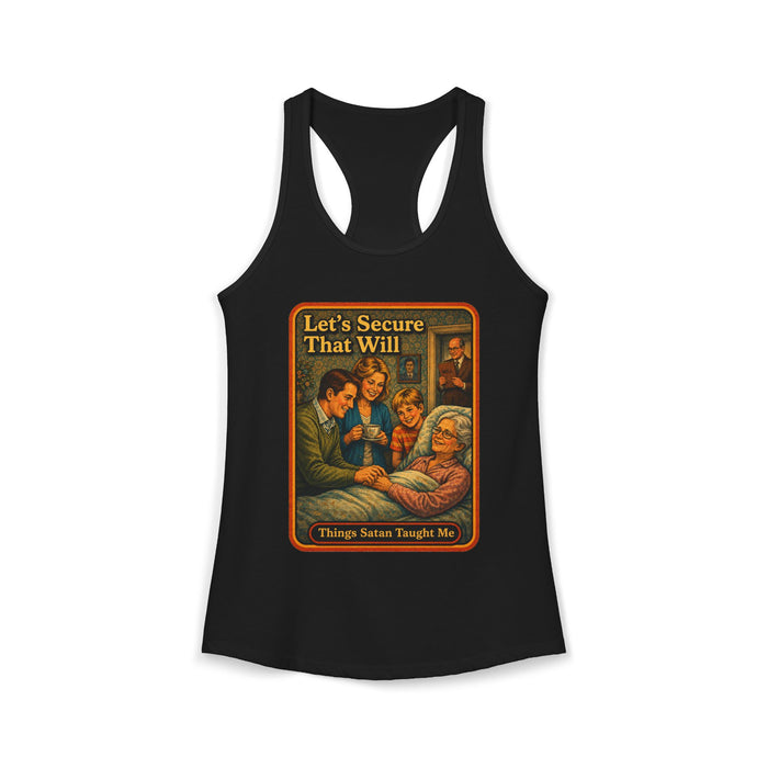 Let's Secure That Will Racerback Tank in black