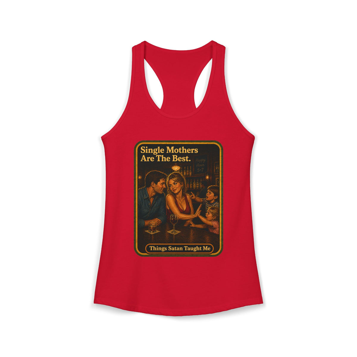 Single Mothers Are The Best Racerback Tank in Red, front