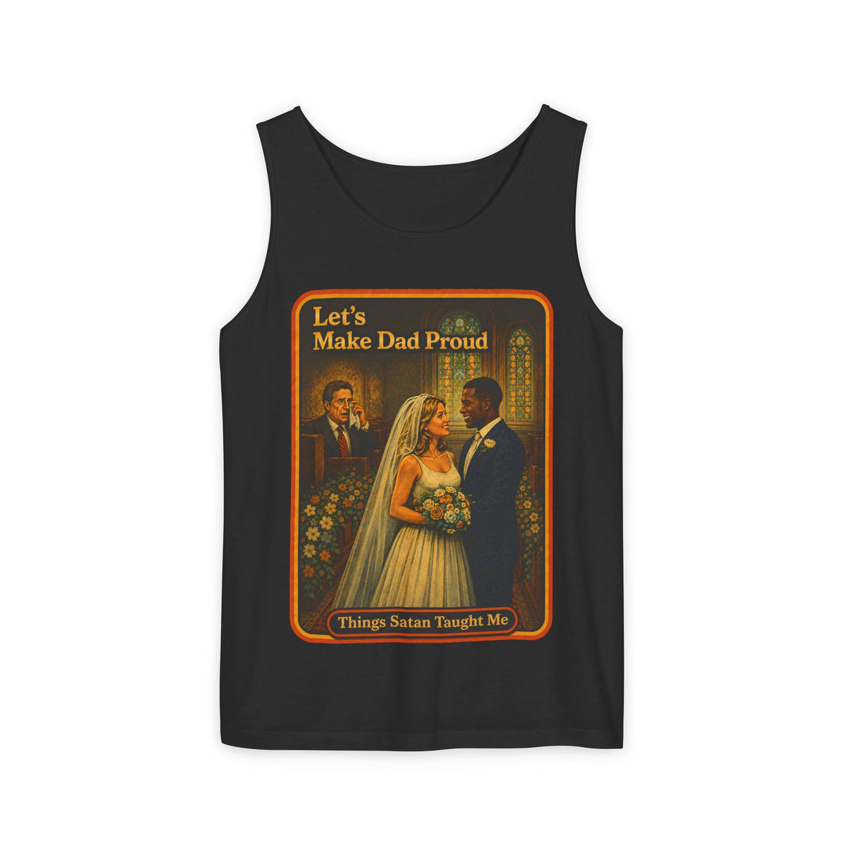 Let's Make Dad Proud No. 2 Wife Beater in Black, front
