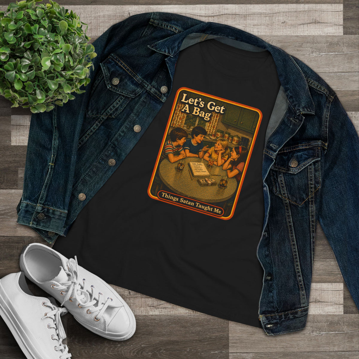 Let's Get Another Bag Women's Tee in Black, view 3