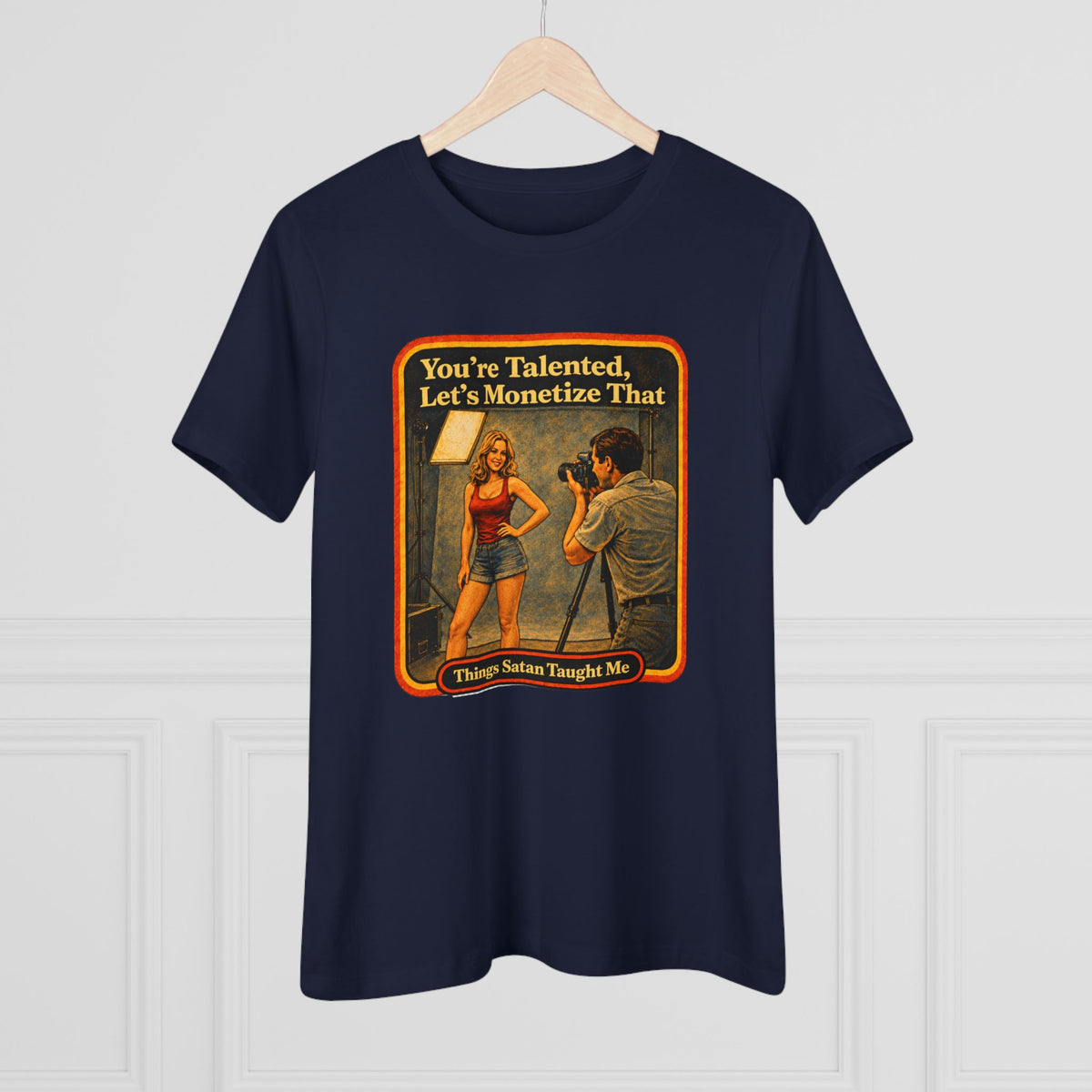 You're Talented, Let's Monetize That Women's Tee in Navy, view 4