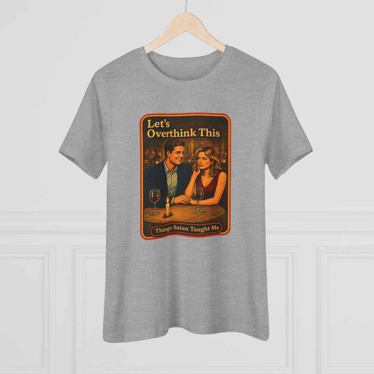 Let's Overthink This Women's Tee in Athletic Heather, view 4