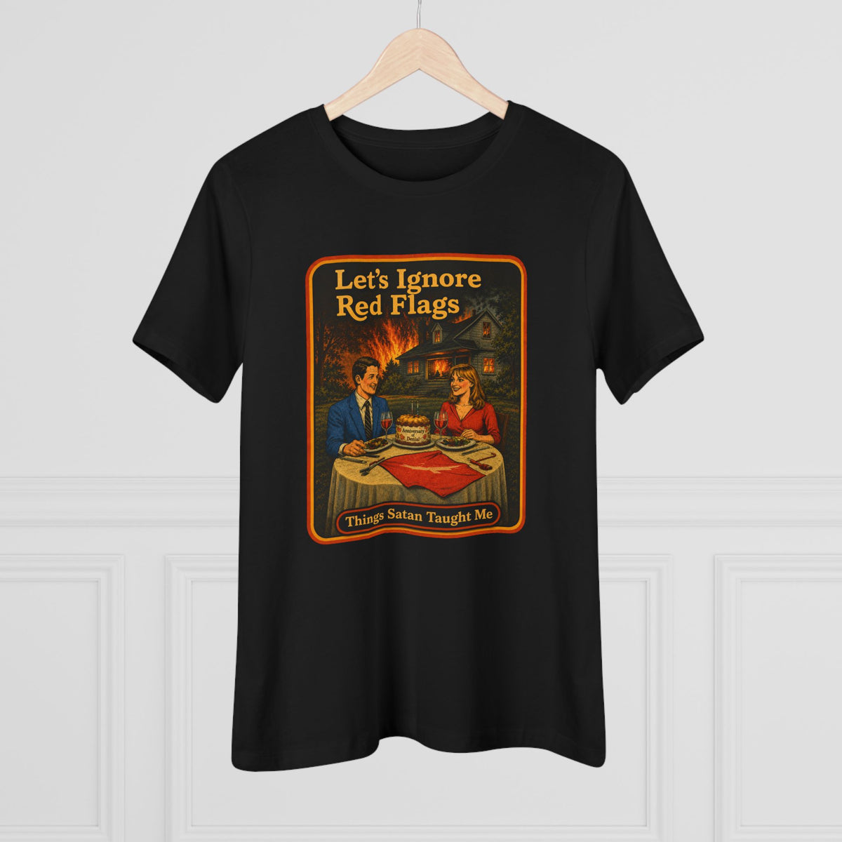 Let's Ignore Red Flags Women's Tee in Black, view 4