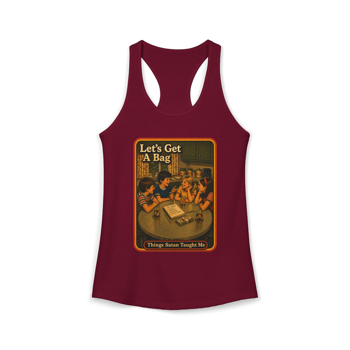Let's Get Another Bag Racerback Tank in Cardinal Red, front
