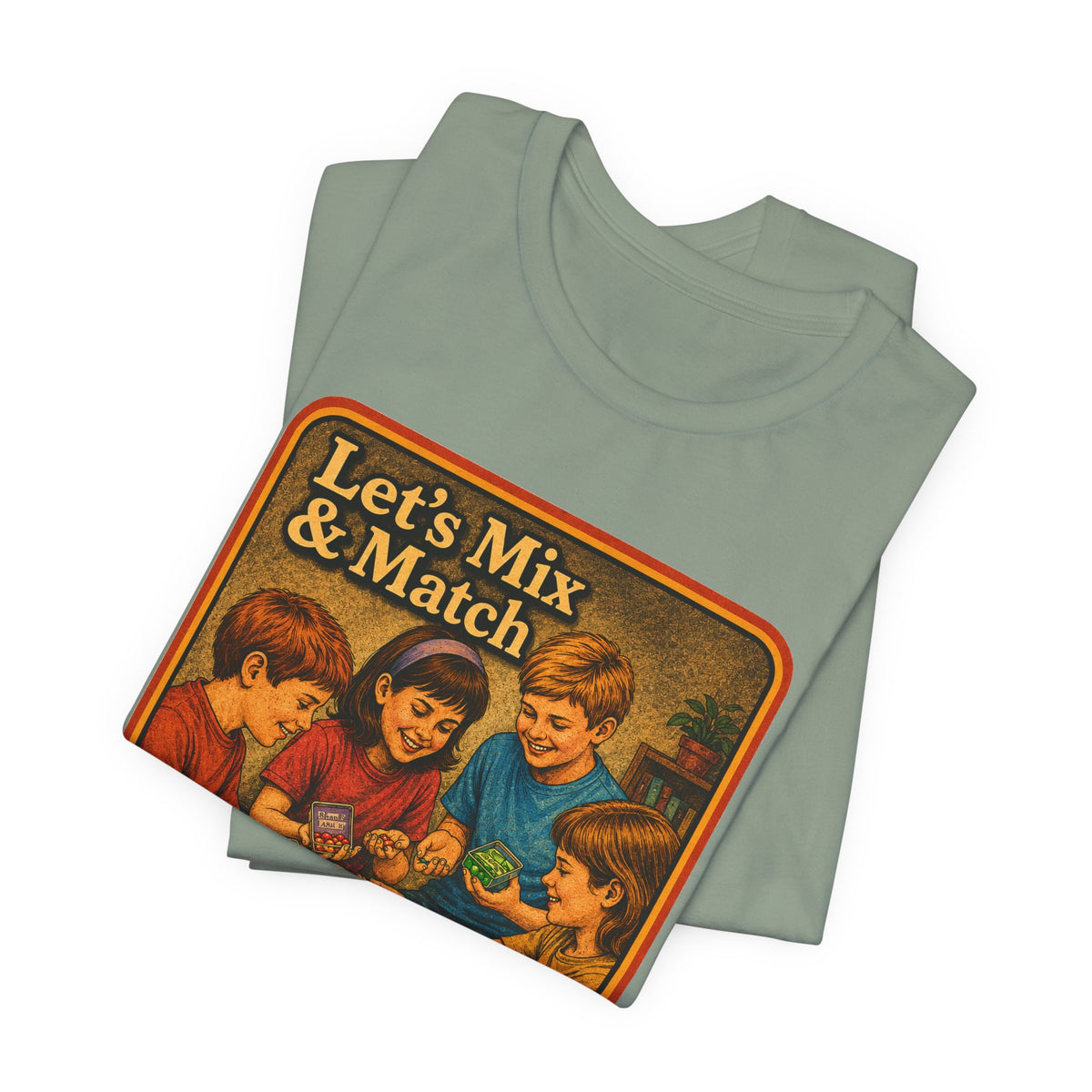 Let's Mix And Match Unisex Tee in Sage, view 3