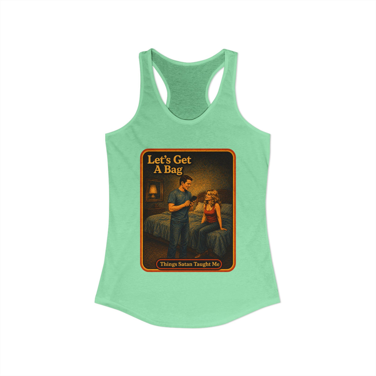 Let's Get A Bag Racerback Tank in Mint, view 2