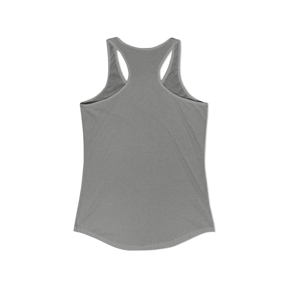 Sharing Is For Cowards Racerback Tank in Heather Grey, view 3