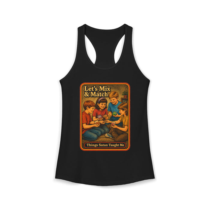 Let's Mix And Match Racerback Tank in black