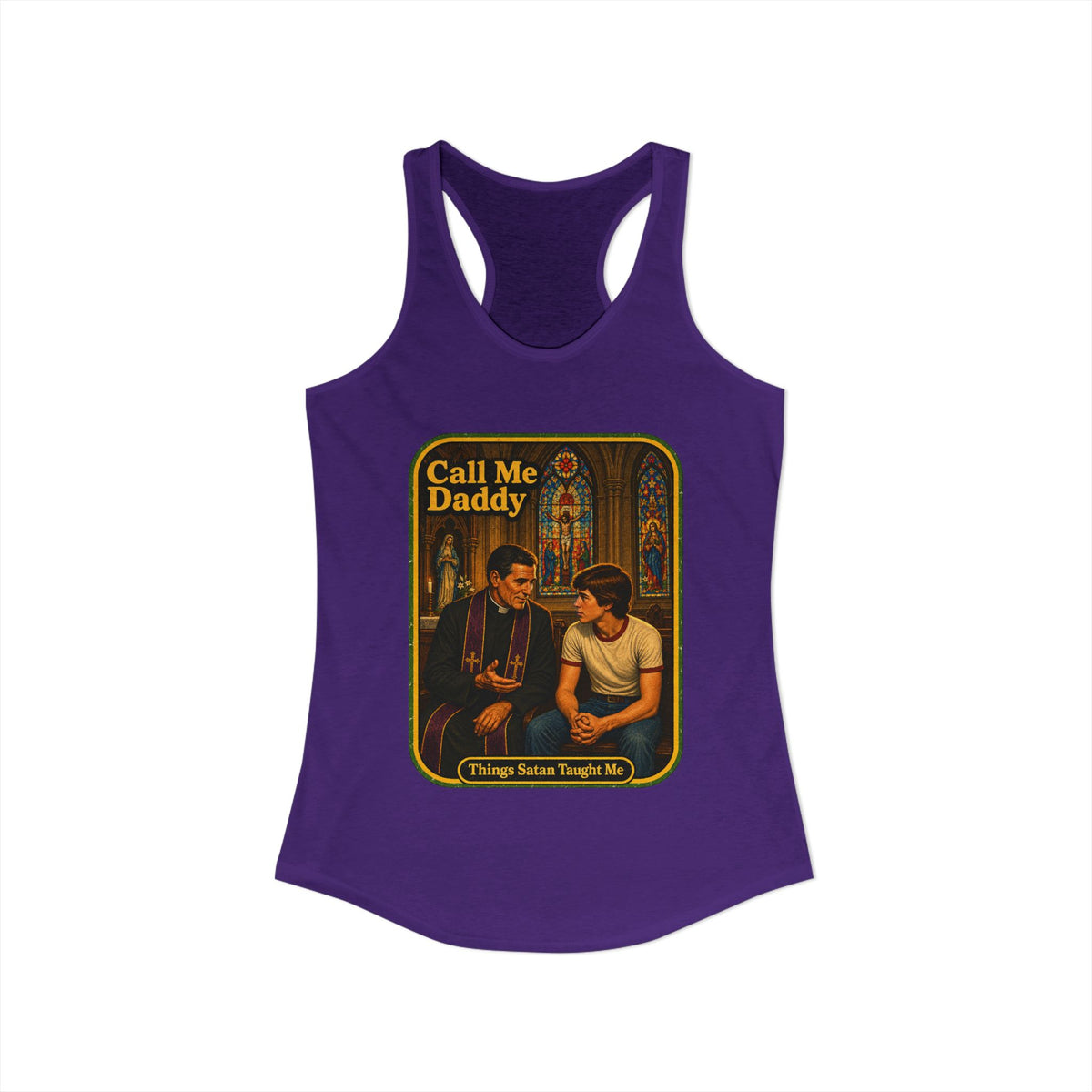 Call Me Daddy Racerback Tank in Purple Rush, view 2
