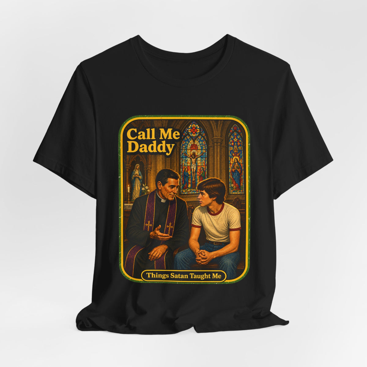 Call Me Daddy Unisex Tee in Black, view 4
