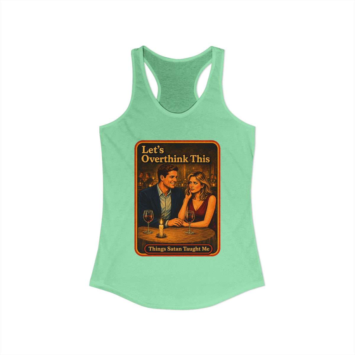 Let's Overthink This Racerback Tank in Mint, view 2
