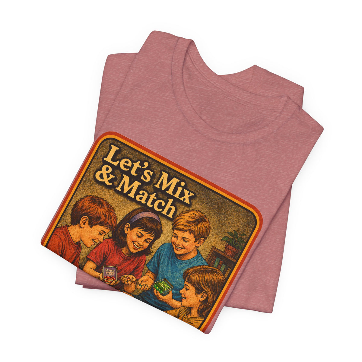 Let's Mix And Match Unisex Tee in Heather Mauve, view 3