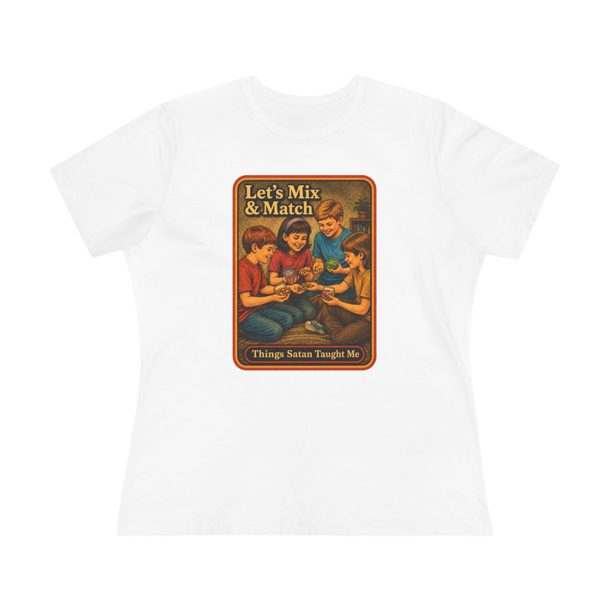 Let's Mix And Match Women's Tee in White, front