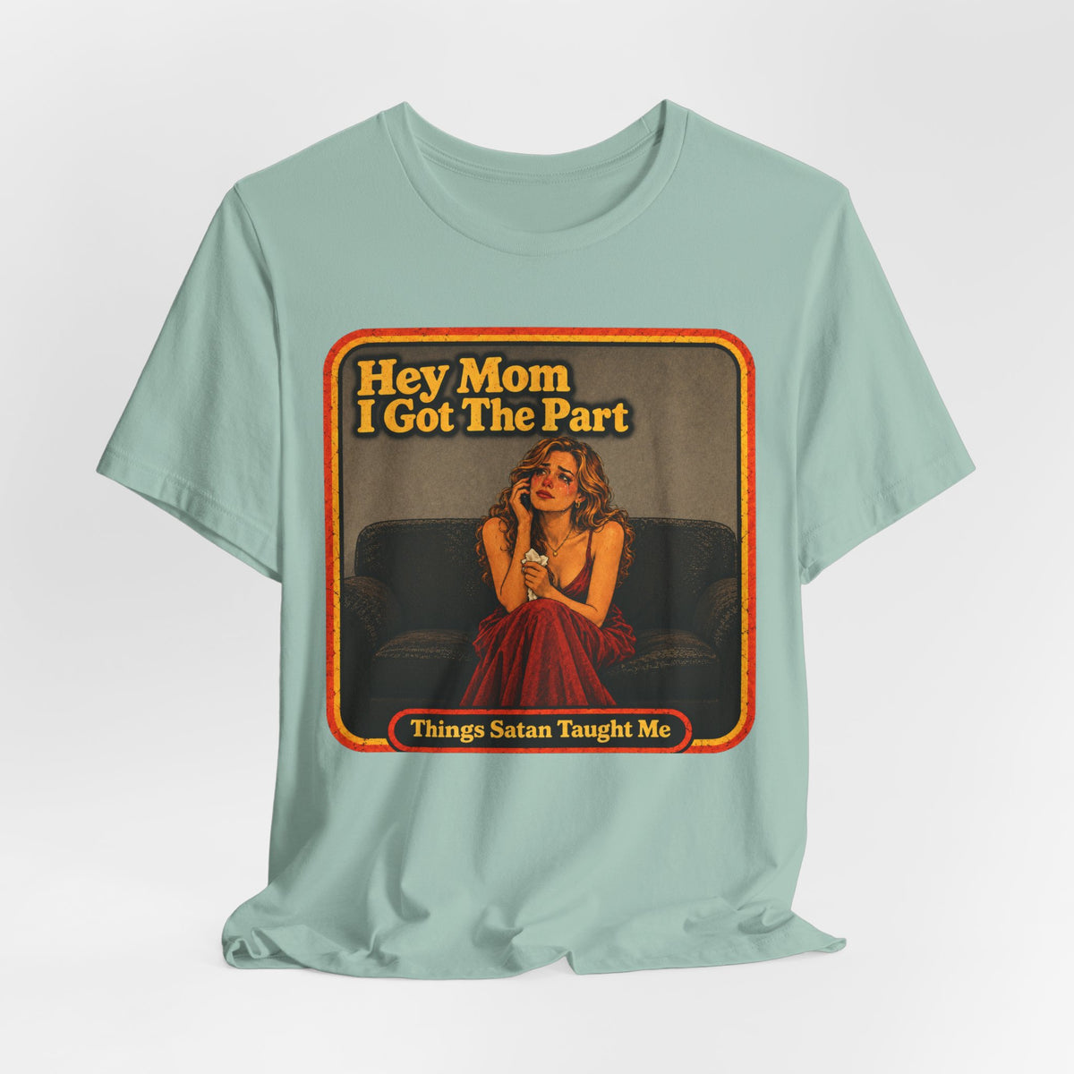Hey Mom, I Got The Part Unisex Tee in Dusty Blue, view 4