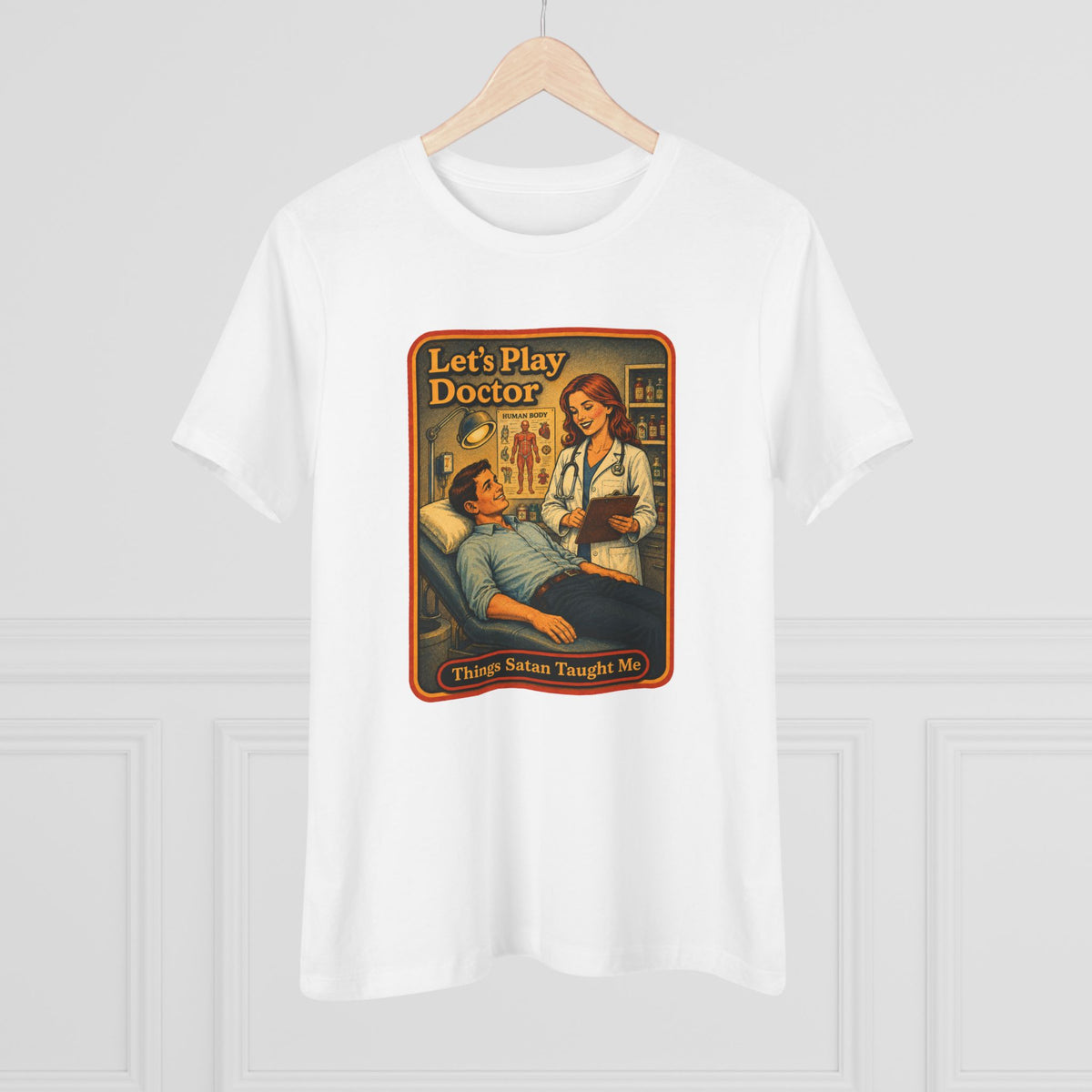 Let's Play Doctor Women's Tee in White, view 4
