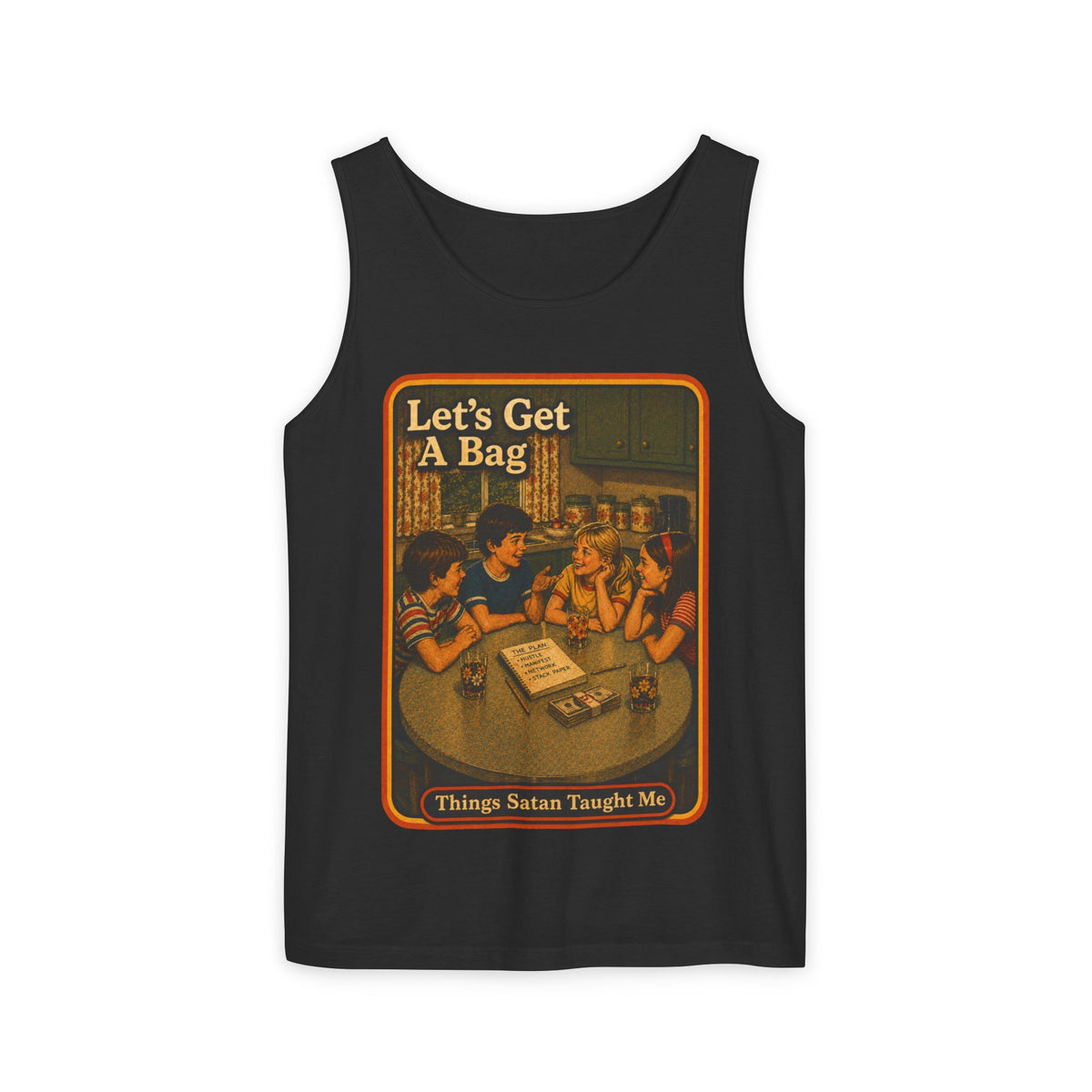 Let's Get Another Bag Wife Beater in Black, front