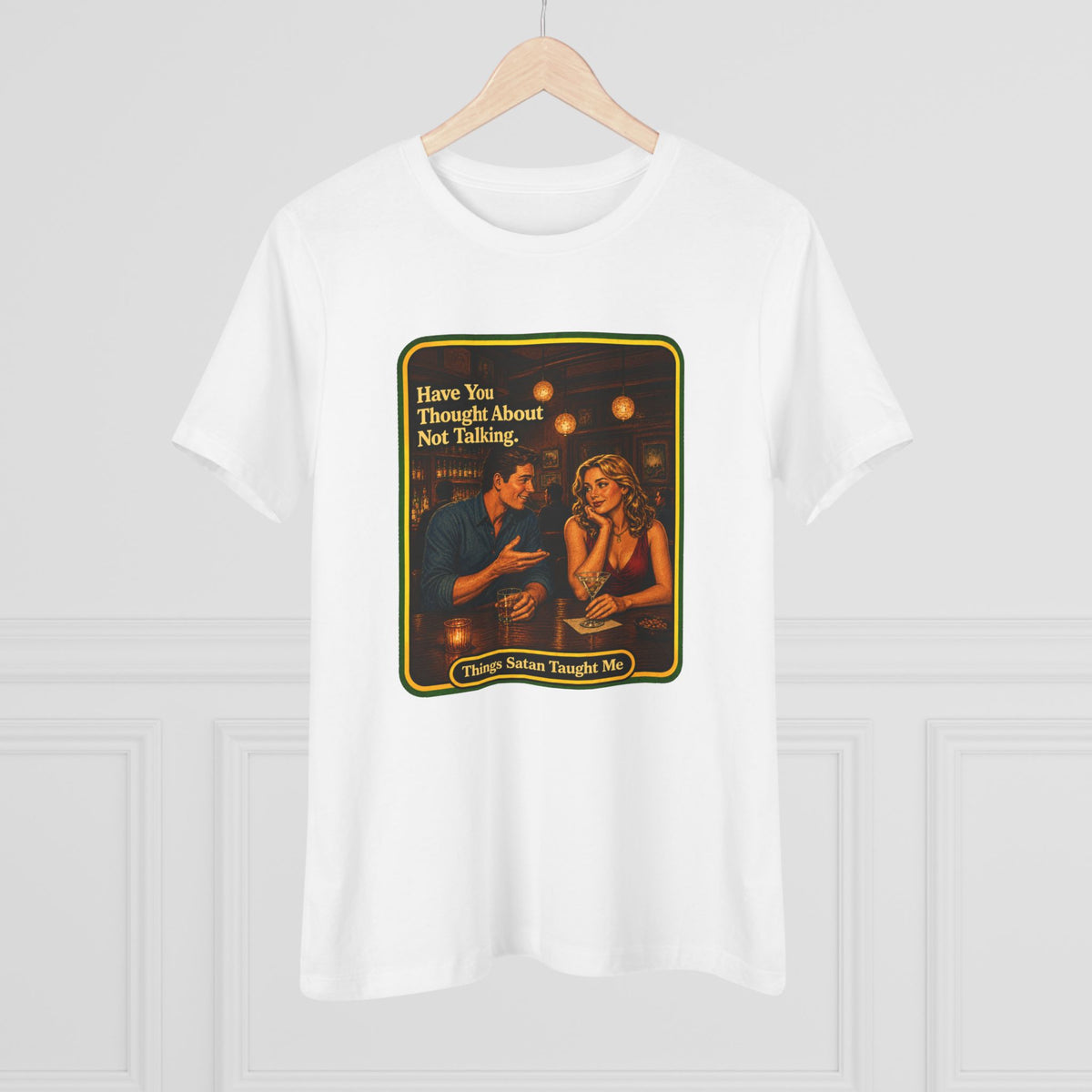 Have You Thought About Not Talking Women's Tee in White, view 4