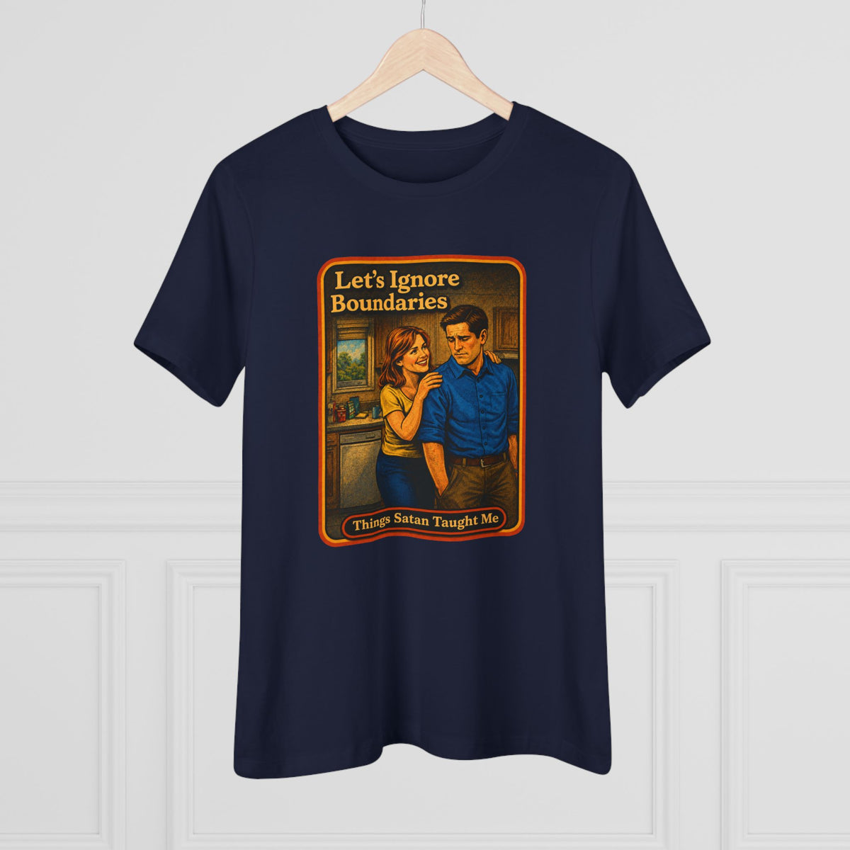 Let's Ignore Boundaries Women's Tee in Navy, view 4