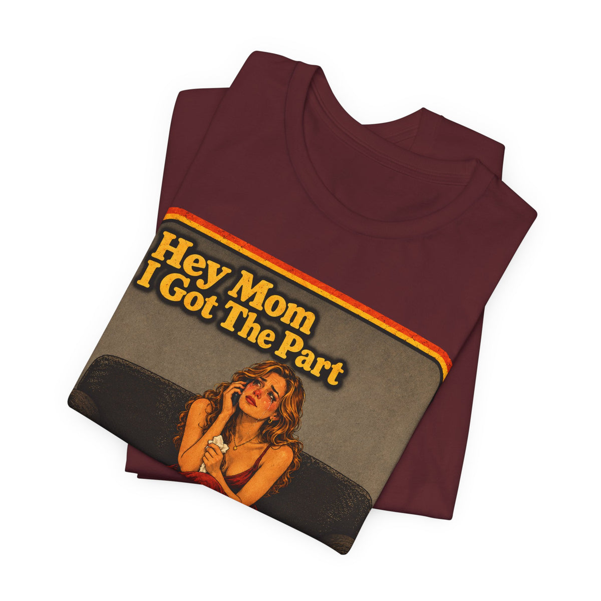 Hey Mom, I Got The Part Unisex Tee in Maroon, view 3